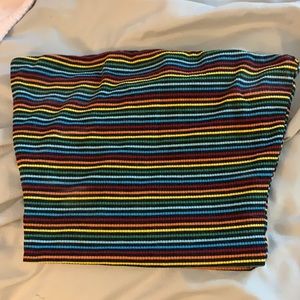 Rainbow striped tube top